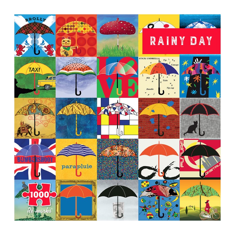 Re-marks Rainy Day Collage Puzzle, 1000-Piece Puzzle for All Ages - Image 1